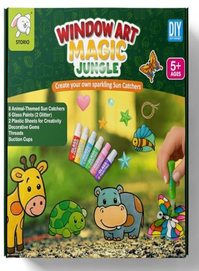 ستوريو مجموعة ستوريو الفنية للنوافذ - مجموعة الغابة السحرية | مجموعة أدوات صنع زينة على شكل حيوانات مع ألوان زجاجية وأحجار كريمة للزينة | مجموعة فنية وحرفية - Image 4